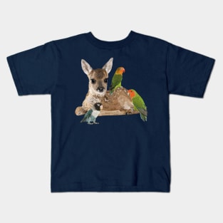 Deer and parrots Kids T-Shirt